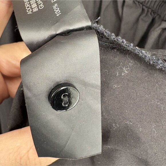 Zara Women's Boho Puff Sleeve Mini Dress XS Black Lace Hem Bohemian Party LBD - Picture 5 of 10